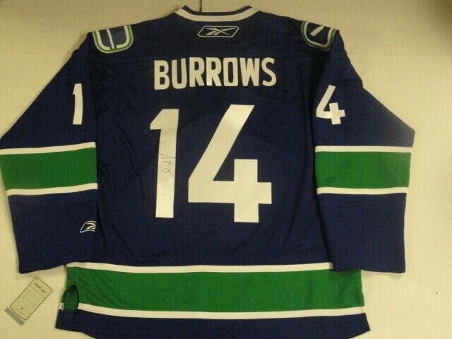 Alexandre Burrows potpisao je premijer Reebok Vancouver Canucks Domaći dres licenciran - Autografirani NHL dresovi