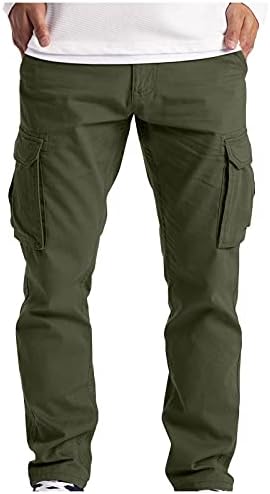 Wenkomg1 sportske teretne hlače za muškarce Rastemljive radne vreće hlače Ravne noge Treniske za noge ribolove pješačke hlače
