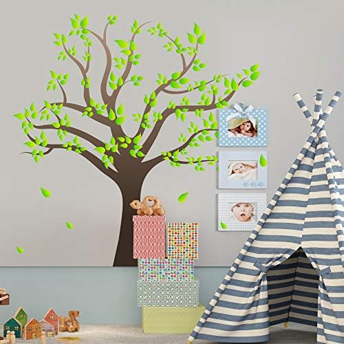 RW-1080 3D zidne naljepnice zelenog drveta Obiteljska fotografija zid zidna naljepnica uklonjiva oguliti i zalijepiti DIY
