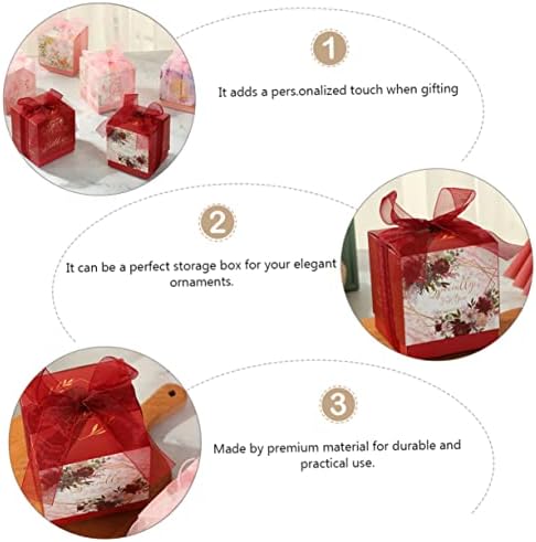 Hanabass 20 PCS kutije Kontejneri Crveni poklon i favoriziranje torbi za omotavanje zabave favorizira mladenke za djeveruše