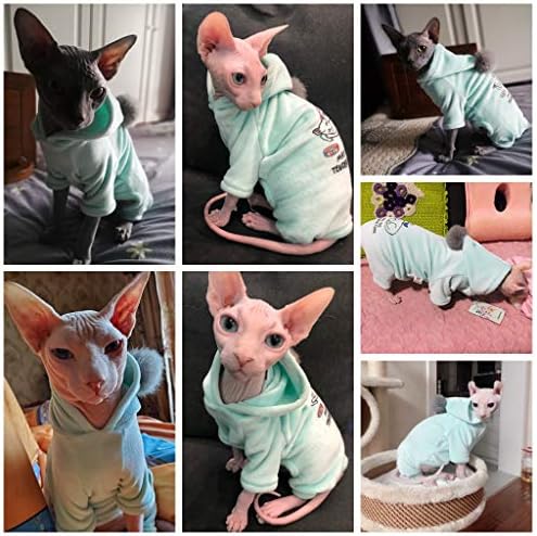 Mačke bez kose odjeća Pamučna kapuljača Košulja prozračna jesenska zima toplo nošenje mačje odjeće za džemper odjeća za sfinks,