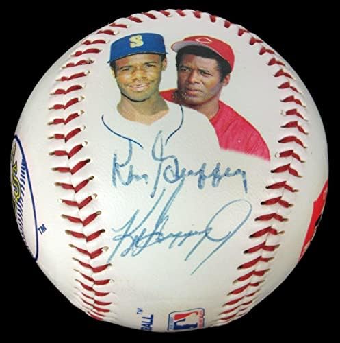 Ken Griffey Jr. Rookie je potpisao foto bejzbol sa svojim ocem JSA Coa - Autografirani bejzbol