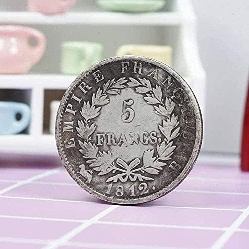 1812. Španjolski Carlos IV srebrni novčić Silver Dollar Silver Coin 5 Frk Silver okrugli antikni kovanica Kopija ukrasa za