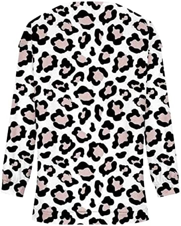 Nokmopo majice za žene casual patchwork otisnuti dugi rukav okrugli vrat pulover labavi vrh