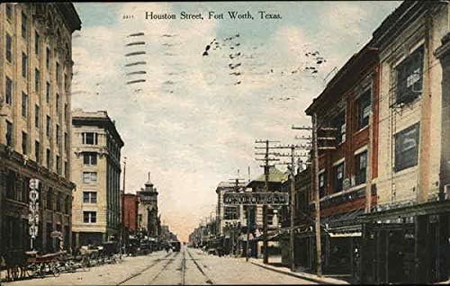 Houston Street s pogledom na Fort Huert, Teksas, Teksaška originalna Antikna razglednica iz 1911. godine