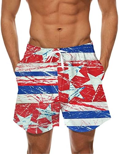 Muške brze suhe vitke kostične kratke hlače plus size kupaći odijelo elastični struk meko udobna američka zastava plaža s
