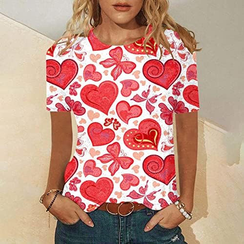 JJHAEVDY WOMENS LJUBAV SRCE TWEATHIRT Sretni Valentinovo Košulje grafičke duge rukave Valentine Tops odjeća