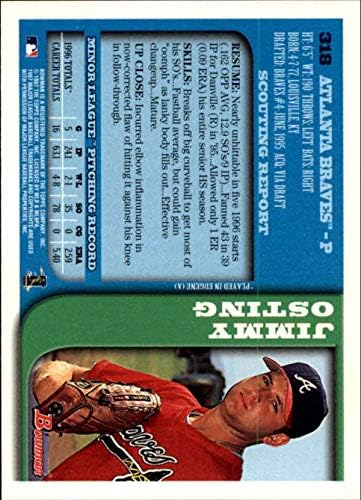 1997. Bowman 318 Jimmy Osting Atlanta Braves MLB bejzbol kartica NM-MT