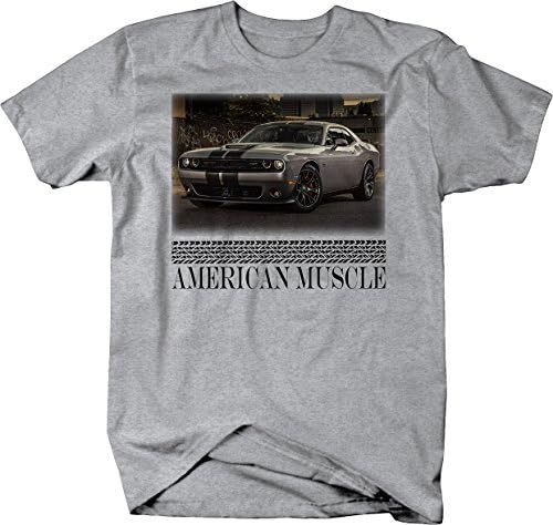 Američki mišićni hotrod izazivač siva grafička majica automobila za automobile za muškarce