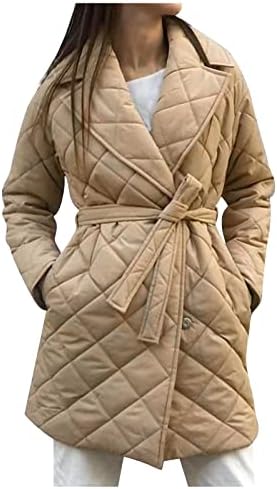 Twgone zimska odjeća za žene trendovski pojas srednje dužine donjeg pojasa s dijamantnom rešetkom dolje jakna