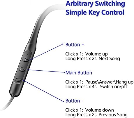 Suyuzrey Bluetooth Earbud, magnetski viseći bežične slušalice Pozivaju se ukidanje buke u ušnim bas slušalicama s mikrofonom,