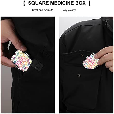 Kutija za tablete Šareni trokuti kvadratni lijek za tablete prijenosne tablete prijenosna tableta za tablete za tablete s