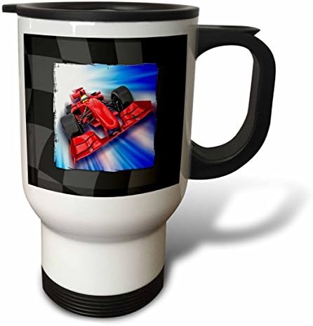 3Drose Formula 1 trkačka putnička šalica, 14 oz, bijela