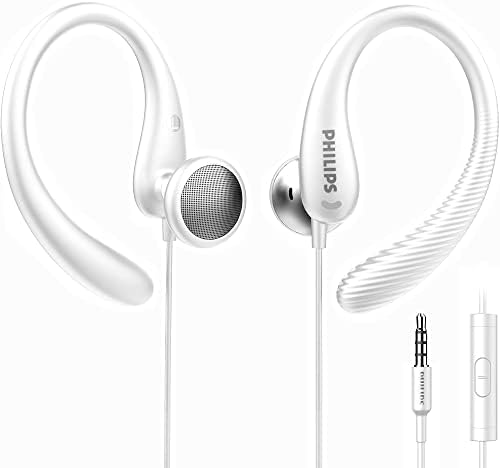 Philips preko uha ušiju, fleksibilni omot oko ušnih ušiju, oko slušalica s mikrofonom iza ušnih slušalica, savršeno za sport,