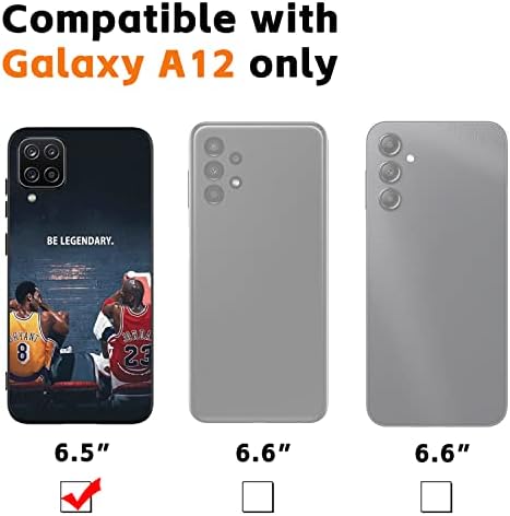 WRLGZ Kompatibilan sa slučajem Samsung Galaxy A12, košarkaška legenda Superstar Telefon za djevojčice navijači košarke, mekani