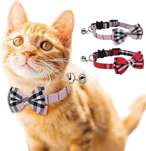 Ogrlica za mačke u rasponu od 7,8-10,5 inča, preklopna sa slatkim leptirom i zvonom za mačića i neke štence