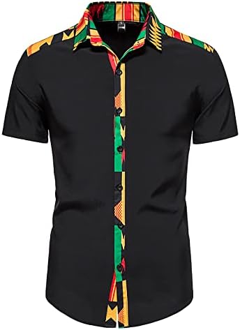 Wenkomg1 majice s kratkim rukavima za muškarce proljetne ljetne košulje labave majice afrički print casual vanjska dukserica