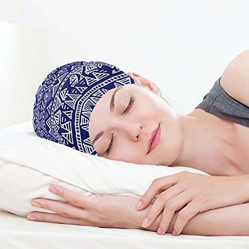 Lubanja kapica za spavanje rad šešir kape za poklopce za žene prugaste boemske plave vintage kapu