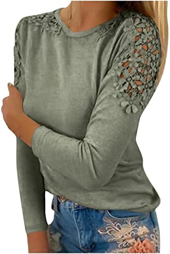 Ženske čipke šuplje vrhovi hladne košulje na ramenima dugih rukava casual labave košulje pulover labave bluze