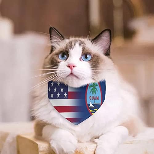 SAD i Guam Flag Dog Bandana Podesivi marami za kućne ljubimce Slatki trokut za pse mačke mačke