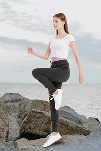 Pacibe Super Soft Jogger hlače Sport Noga za žene s džepovima srednjeg vitke nogu joga hlače