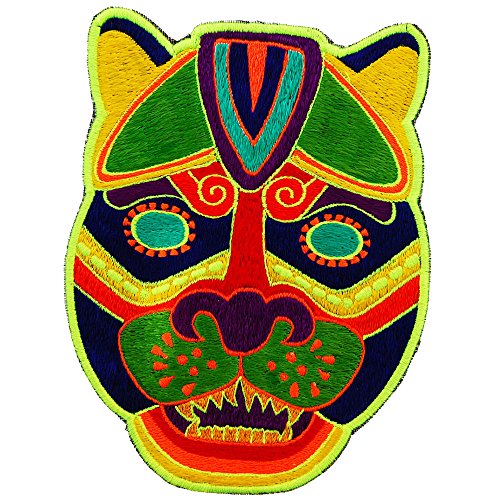 Imzauberwald Maya Jaguar maska ​​za vez za vez ~ 7inch ručno izrađena zakrpa za šivanje