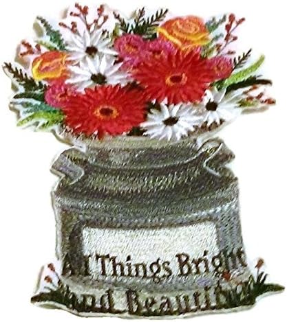 Prilagođeni i jedinstveni proljetni cvjetovi s vazom [All Things Svijetlo i lijepe] vezeni željezo ON/SEW Flaster [5.87 *