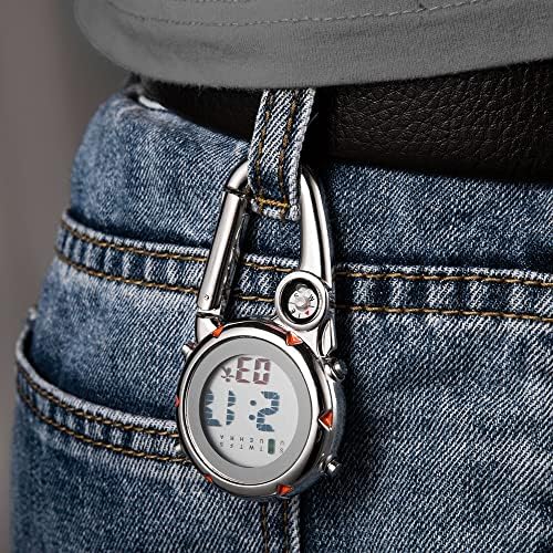 Clip-on Carabiner džep sa sestrama Watch Multifunkcionalna otvarač za kompas za kompas za kuhare za kuhare, svjetlosni sportski