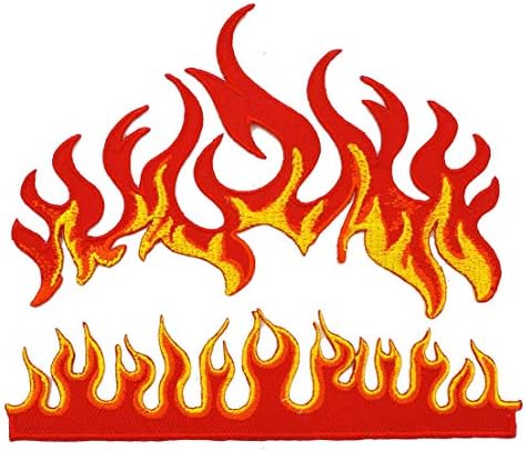 Grafički plamen za prašinu vatrogasni motocikl Racing Hot Fireball Tattoo Heavy Metal Applique Applique izvezeno željezo