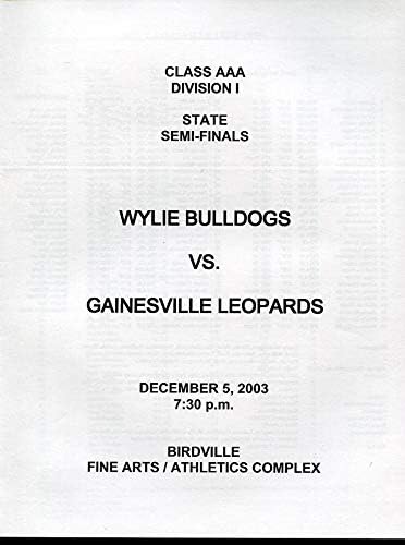 2003 Texas State AAA Polu finalna igara Program Wylie v Gainesville Case Keenum - fakultetski programi