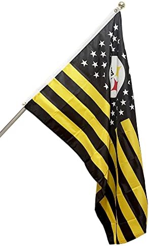 Football tim zastava 3x5 ft za navijač Pittsburgh -a s mesinganim grommetnom živopisnom bojom unutarnji dekor na otvorenom