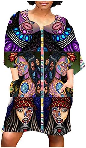 Wybaxz Ljetna majica haljina za žene V vrat Bohemska print egzotična haljina za žene plus haljine za žene za žene