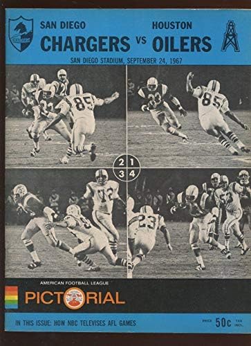 24. rujna 1967. AFL program Houston Oilers u San Diego Chargers Exmt - NFL programi