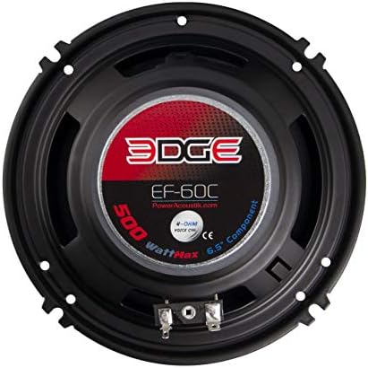 Power Acoustik EF-60C Edge Series 6.5 500-vatni dvosmjerni komponentni sustav zvučnika, Black