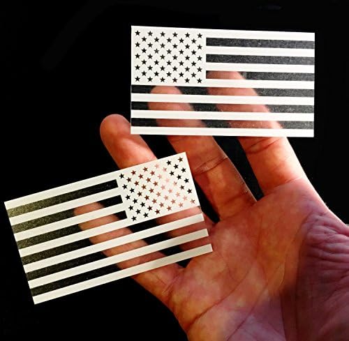 Obrnuti i set prema naprijed - bijela debela prozirna američka zastava izdržljiva američka polikarbonatna naljepnica 2 x