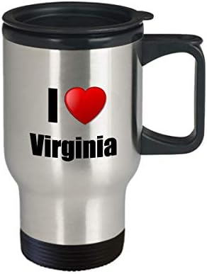 Virginia putnička šalica izolirana volim državni ljubavnički ponos Smiješna ideja za poklon za novitet čaj od kave 14oz putnika