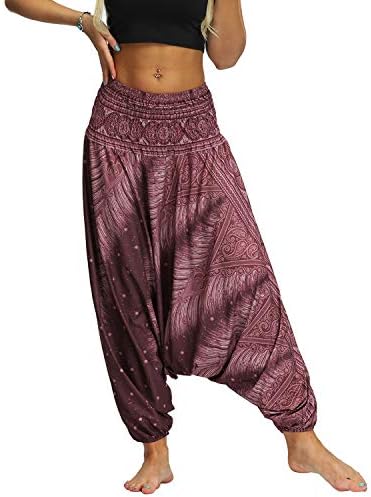Luove elegantne ženske tajlandske haremske hlače Bohemske joga hlače Indijance labave ljetne boho hipi hlače