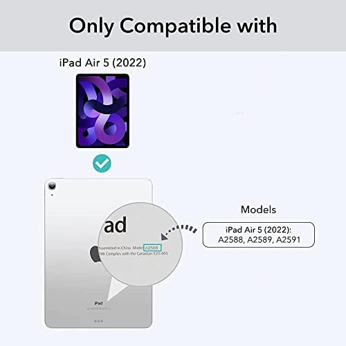 Kompatibilno s iPad Air Slučaj 4. generacije 2021 s držačem olovke, 10,9 inčni folio podrška za olovku za punjenje/par s
