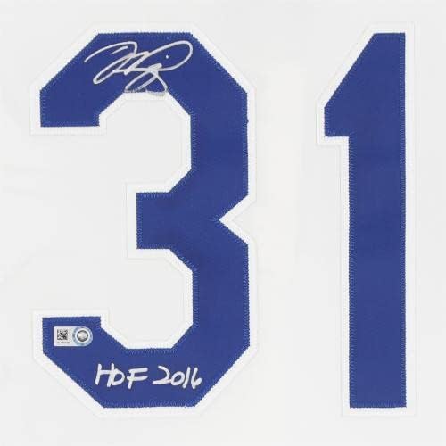 Mike Piazza Los Angeles Dodgers Autografirani Mitchell i Ness White Autentični dres s natpisom Hof - Autografirani MLB