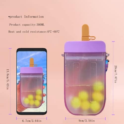 Slatke boce s vodom sa slamkama od silikonskih boca od silikonskih popsicle -a s naramenicama s kreativnim sladoledom plastični