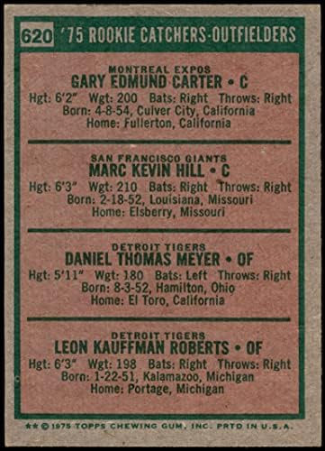 1975 Topps 620 hvatači rookieja - Outfielders Gary Carter/Marc Hill/Danny Meyer/Leon Roberts Tigers/Expos/Giants Ex Tigrovi/Expos/Giants