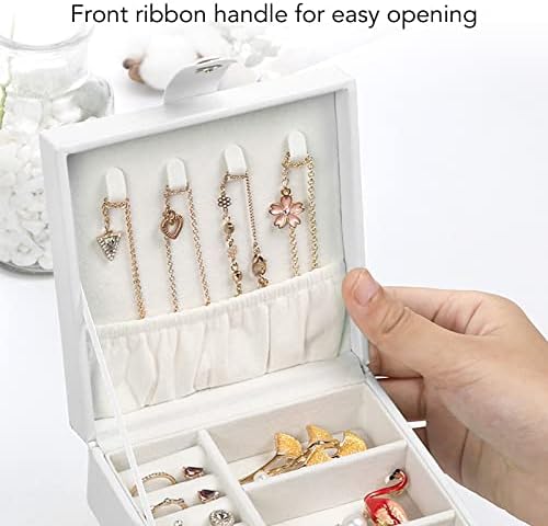 Kutija za nakit Mumusuki, kožni nakit za žene djevojke prijenosni nakit zaslon za skladištenje s ručicom za naušnice narukvice