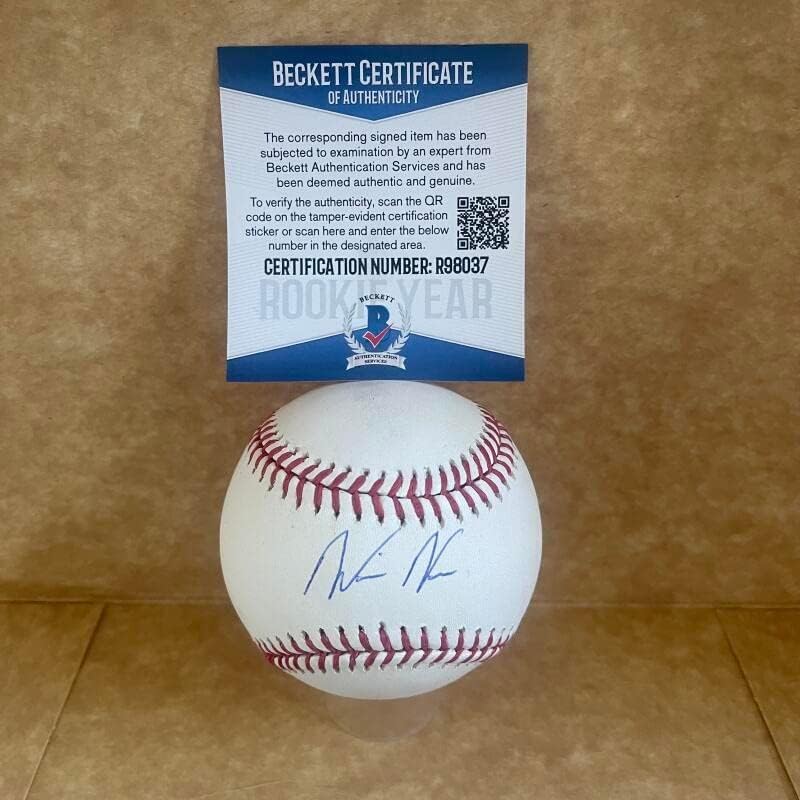 Nasim Nunez Rookie Year potpisao Auto M.L. Baseball Beckett R98037