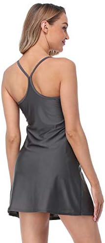 HDE ženske vježbe haljine za vježbanje s ugrađenim kratkim hlačama bez rukava bez rukava za golf tenis