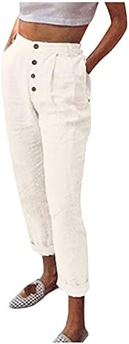 Ženske trenerke ležerne hlače od čvrstih gumba vitki džepni elastični struk olovke hlače ženske jogere znojne hlače