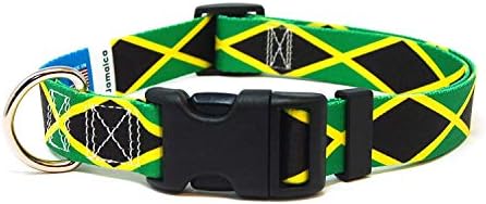 Jamajci za pseće ovratnike | Jamajka zastava | Kopča za brzo oslobađanje | Napravljeno u NJ, SAD | Za male pse