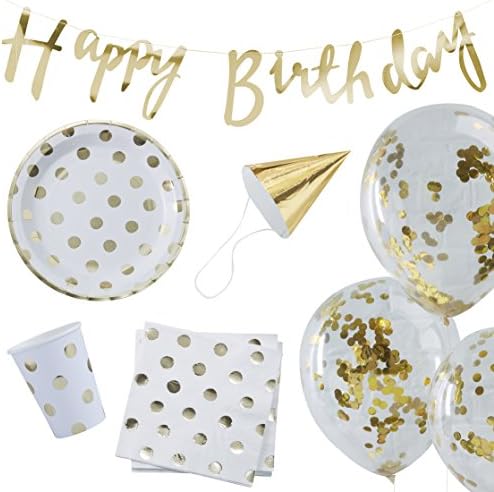 Zlatno folirani sretni rođendan u kutiji - 16 komada