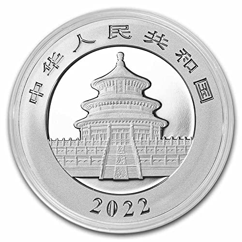 2022 CN 30 g srebrna panda ¥ 10 kovanica dragulj bu yuan necirkulirano