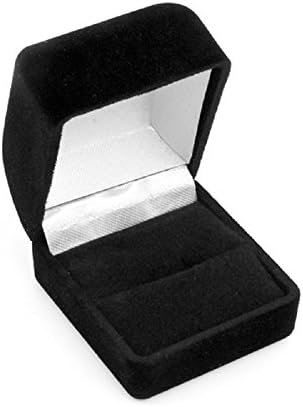 Poklon kutija za nakit od crnog flockiranog velura s prstenom u obliku prstena