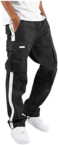 Dudubaby muške trenirke redovne fit fit teret hlače jogging teretne hlače panele džepne hlače